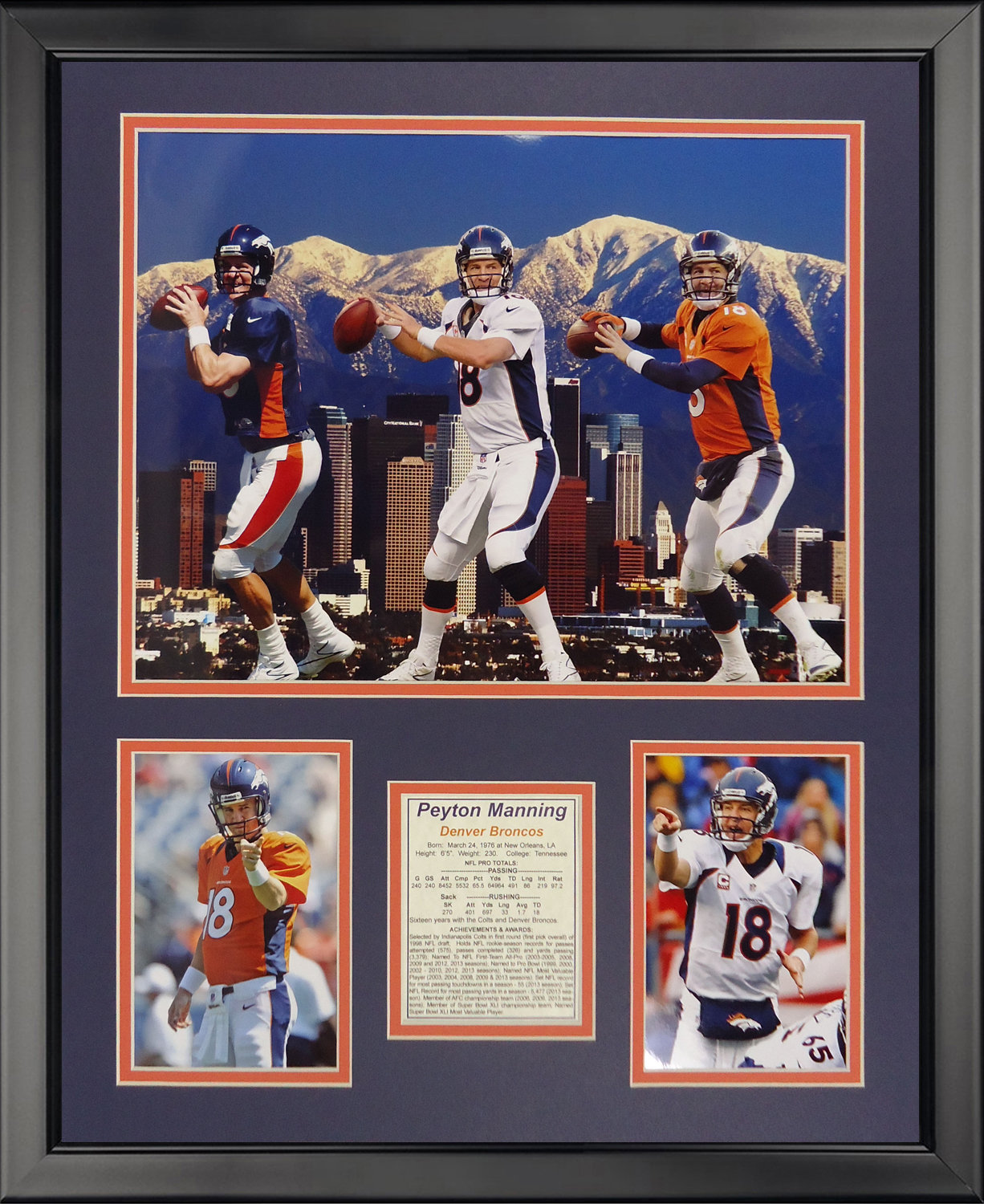 Legends Never Die Peyton Manning Framed Modern & Contemporary On Paper  Memorabilia