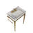 Bathroom Console Sink, Wall-Mounted Ceramic Vanity Basin with 3 Pre-drilled Faucet Holes, Miyamoto Stainless Steel Support Legs with Towel Bar, No Faucet-1370908701-1370908690