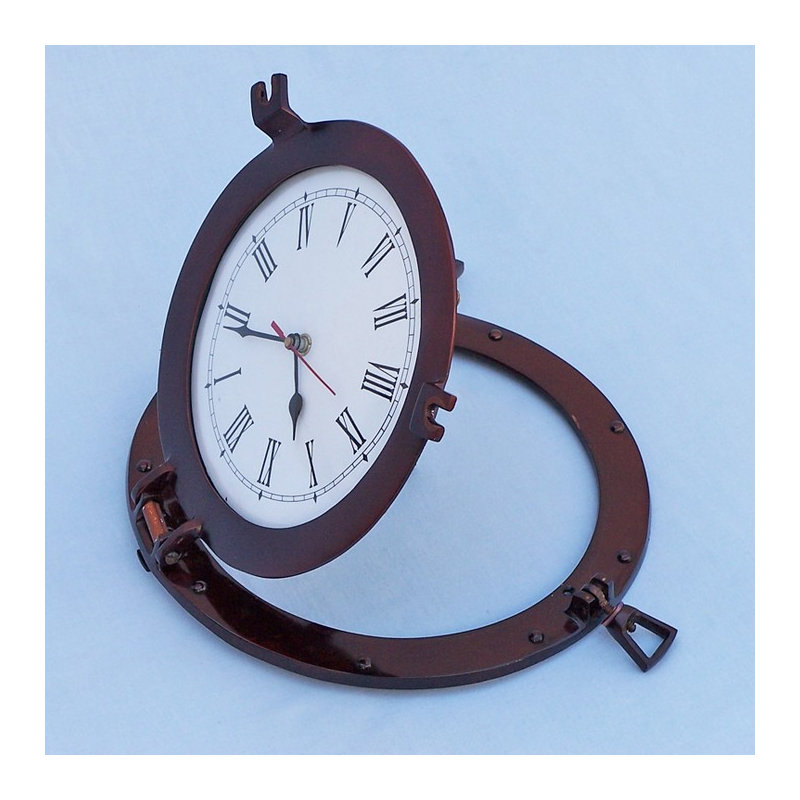 Horloge 12 po hublot, Cuivre antique