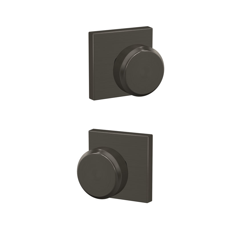 Bowery Double Dummy Knob with Collins Trim, Black