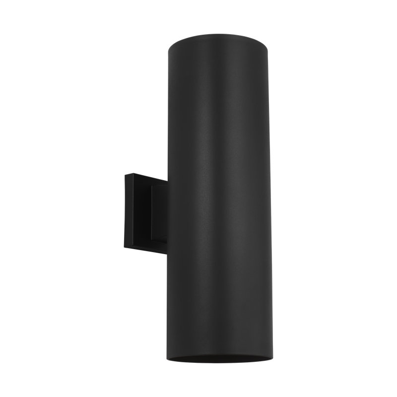 Outdoor Cylinders Two Light Wall Lantern, 18" H x 6" W x 7.75" D