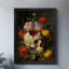 «Black», fleurs rétro encadrées de crânes humains, art mural foncé, impressions encadrées-690331465