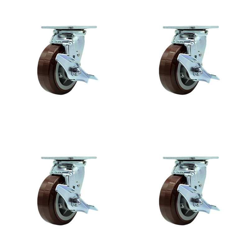 4 Piece Polyurethane Caster Set