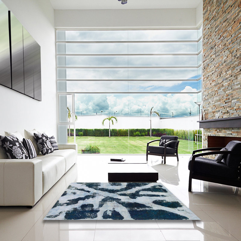 Tapis abstrait moderne 882, Carré 8 pi