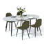 Ensemble de salle à manger extensible 5 pièces avec table en panneau de fibres à densité moyenne et 4 chaises rembourrées en faux suède-133655657