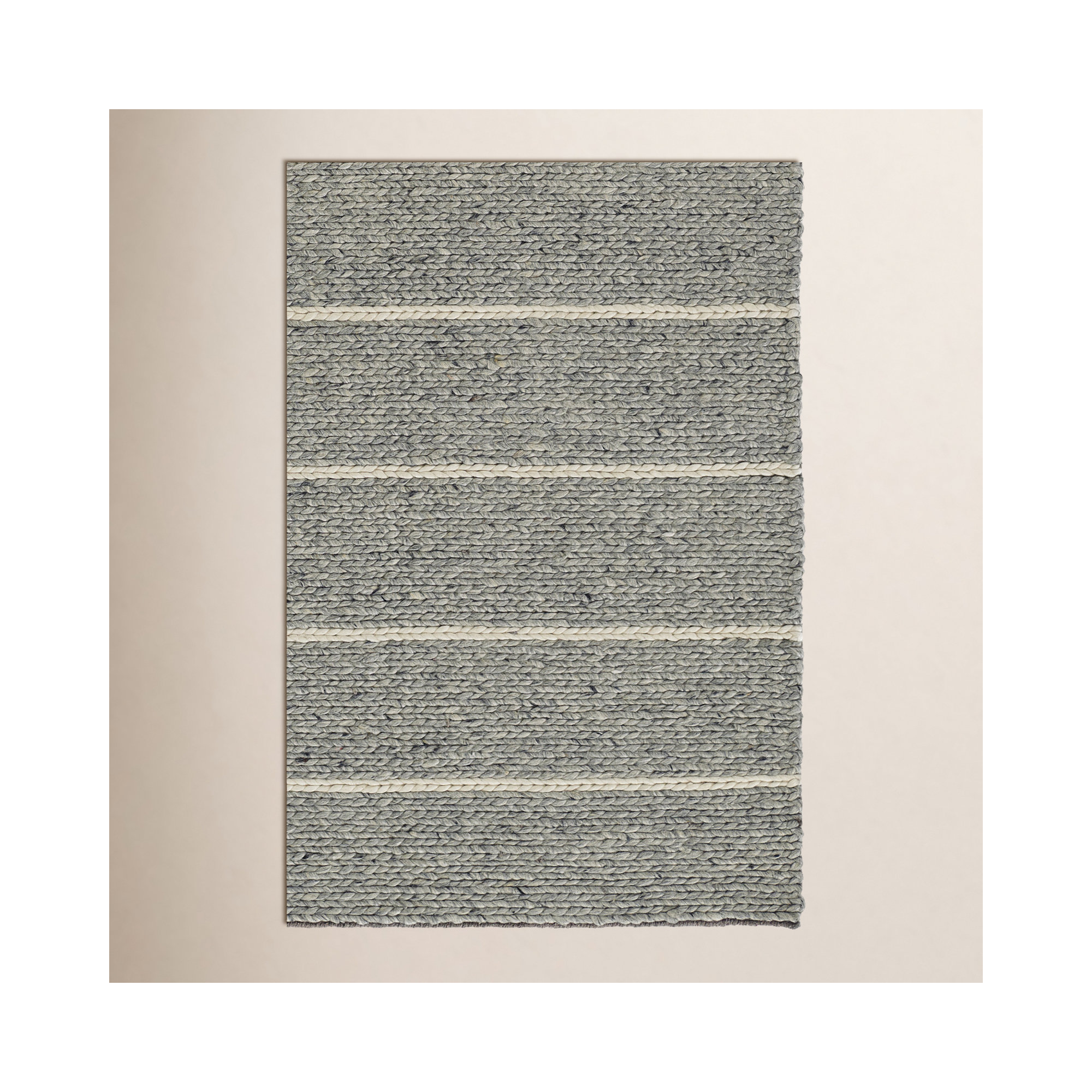Lemington Handmade Gray/White Rug, 2'6" W x 8" L