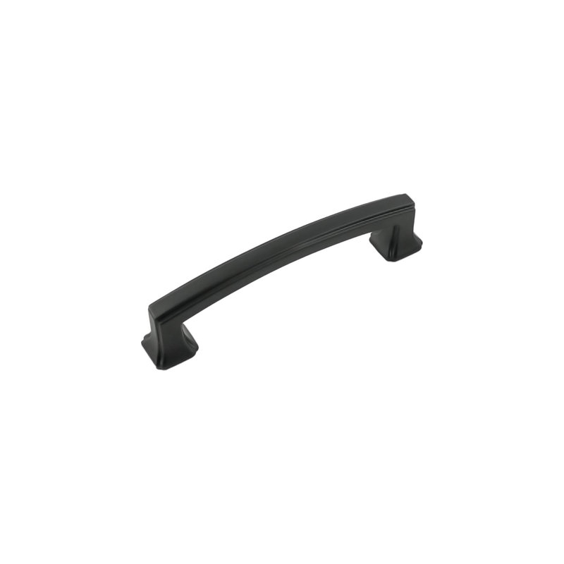 Bridges Collection Handle Pull - 3-3/4" Center to Center Cabinet Pull Matte Black - Transitional, Deco Hardware for Drawers & Cabinets