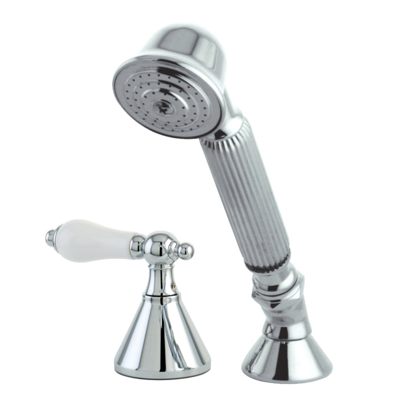Kingston Brass Deck Mount Hand Shower with Diverter for Roman Tub Faucet, Polished Chrome
