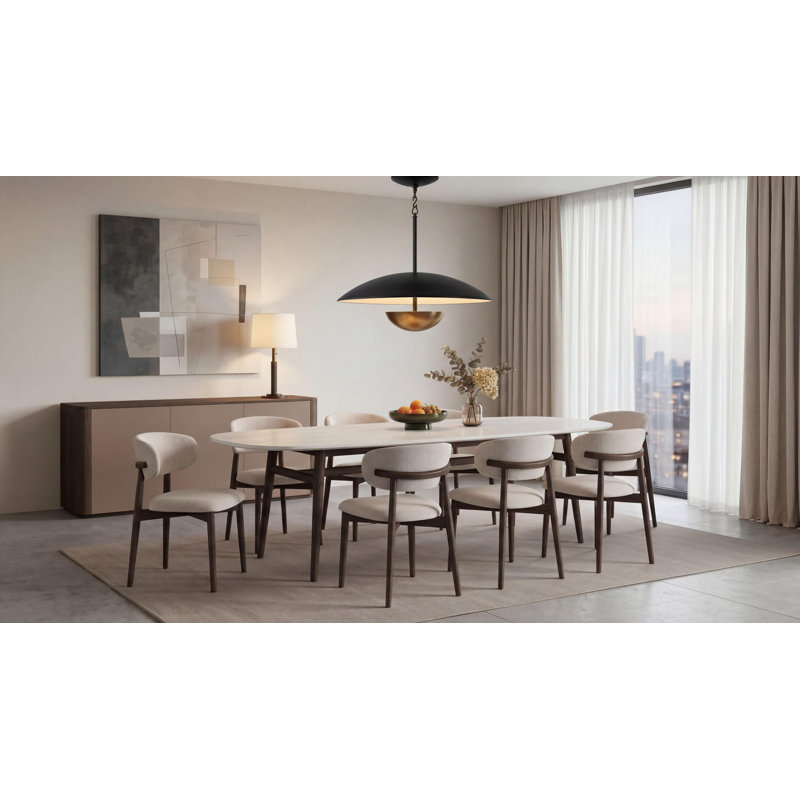 Madrid/WRC Dining Table, 30" H x 86.61" L x 41.34" W, Brown