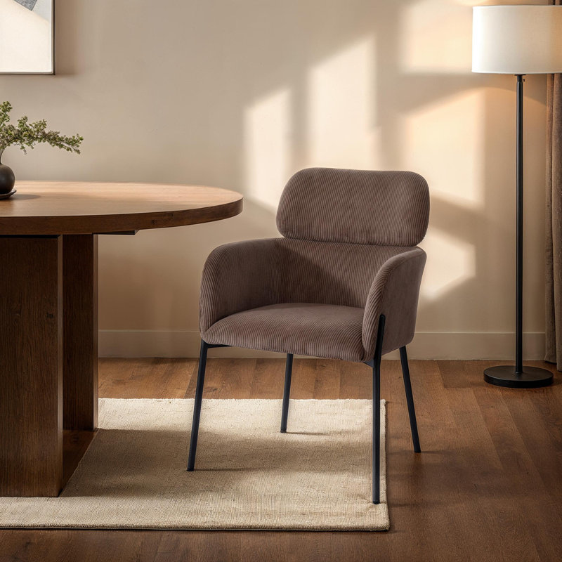 Chaise rembourrée Jezeniah, Brun