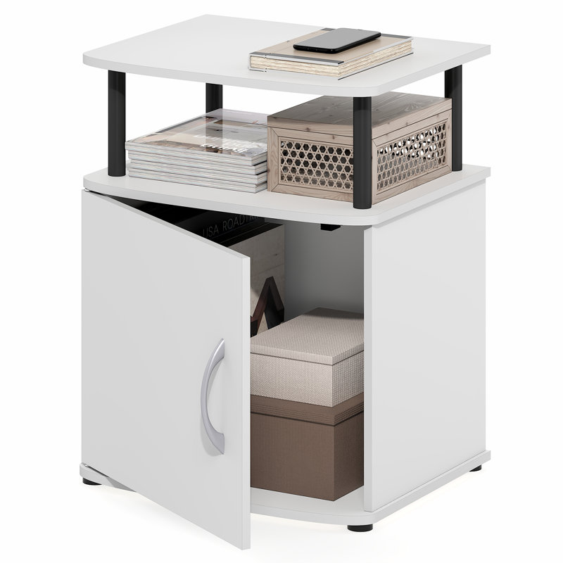 Table d'appoint avec garde-robe intégrée, table de chevet, pour salon ou chambre, blanche