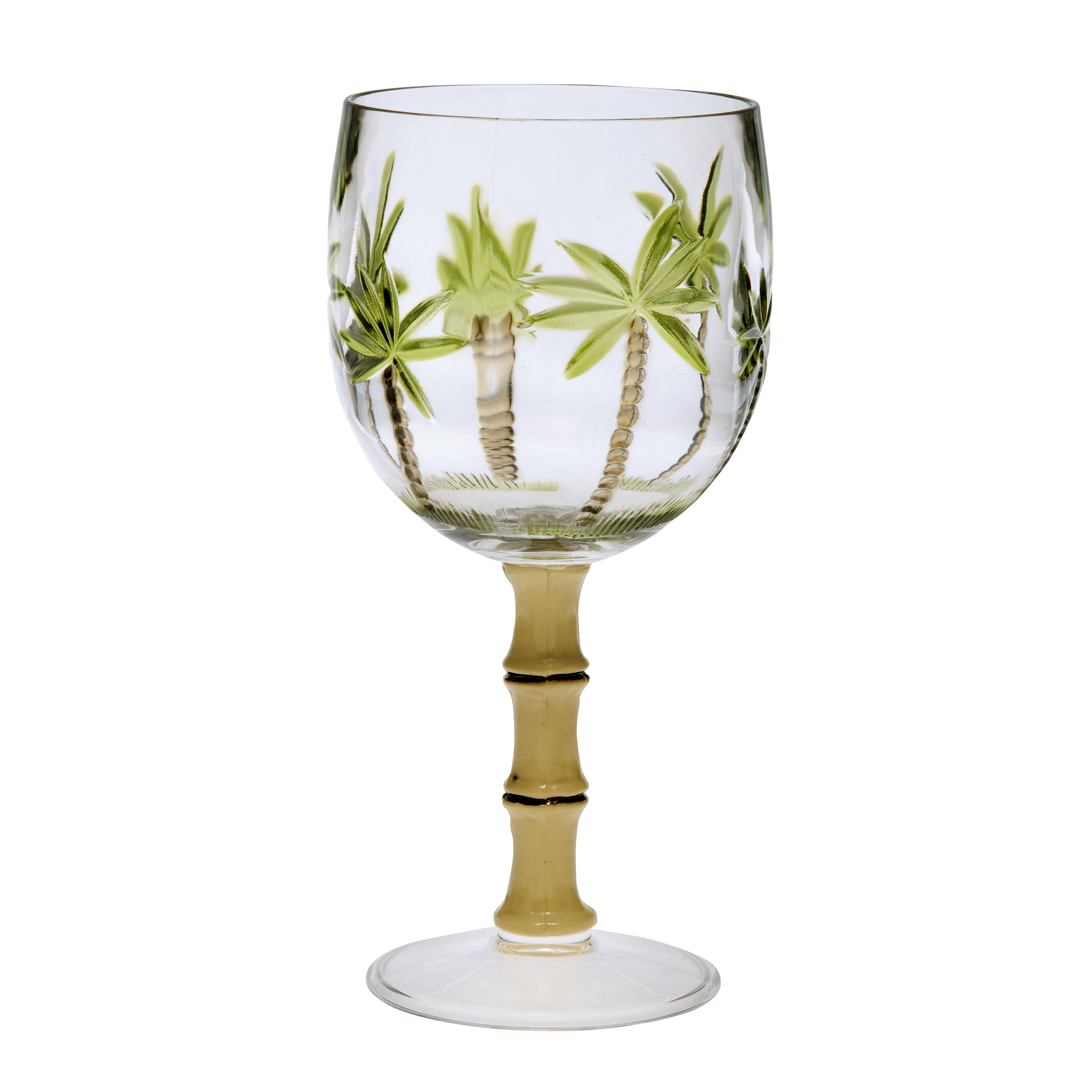 Rolf Glass Palm Tree 18 oz. Clear All Purpose Wine (Set of 4)