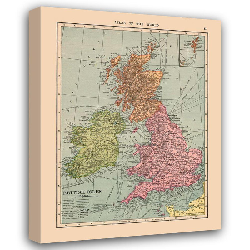 Art sur toile tendue avec galerie Astoria Grand Hammond, British Isles - Hammond 1910, H 24 po x l 19 po