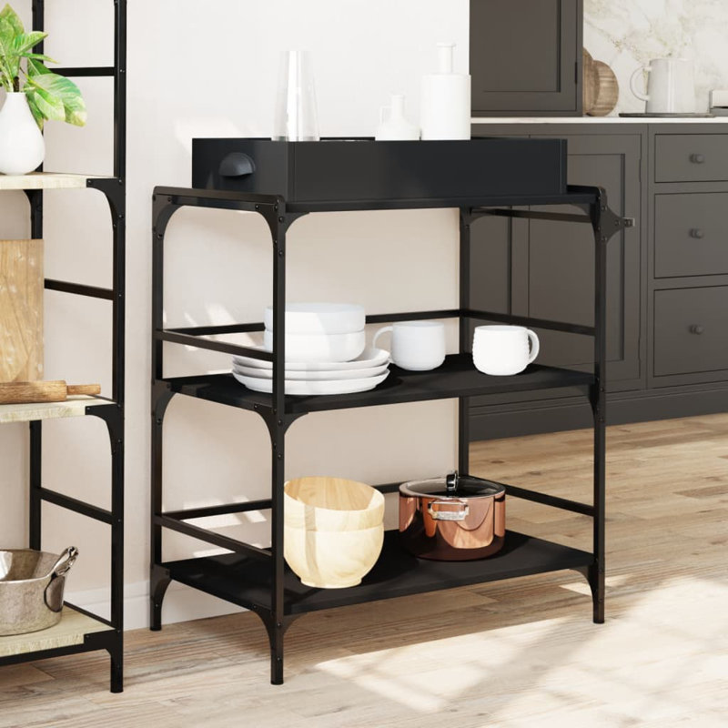 Osterman Metal Bar Cart, Black