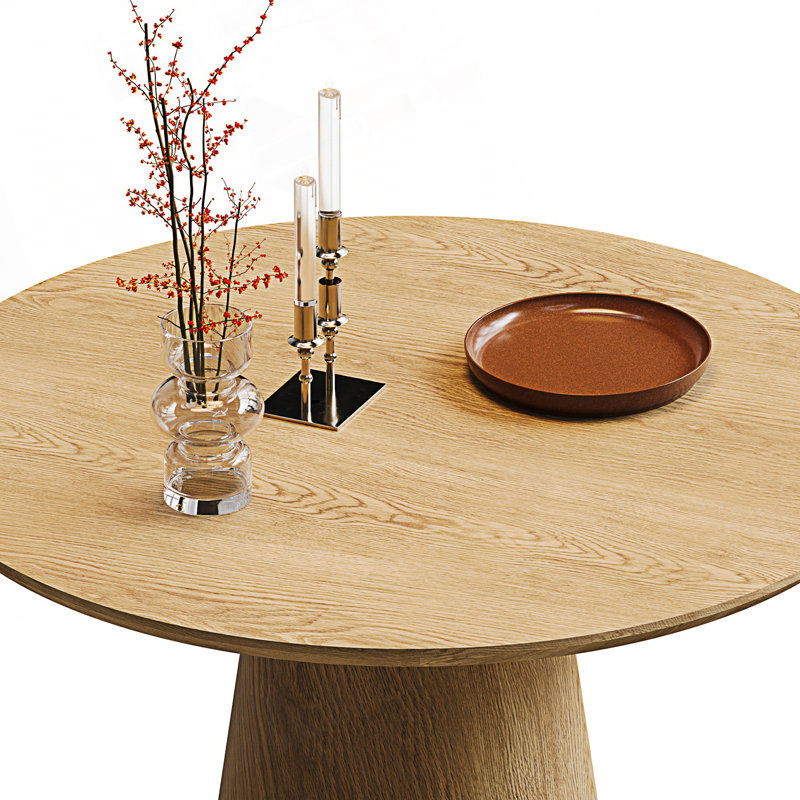 Table de salle à manger circulaire, table ronde moderne minimaliste, table de salle à manger, Noyer