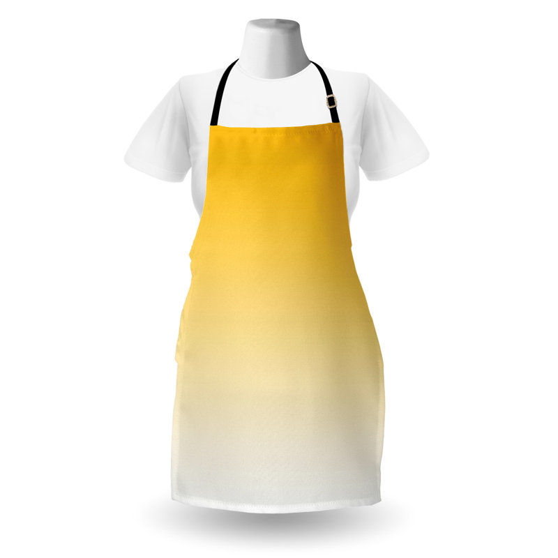Solid Bib Apron, Yellow/Gray