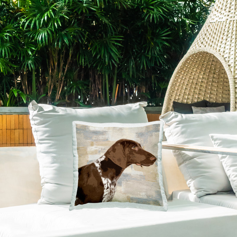 Coussin d'extérieur Pointer Dog Side Portrait