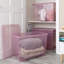 Wham Crystal 80L Plastic Storage Box Pack of 4 Tint Dusky Orchid