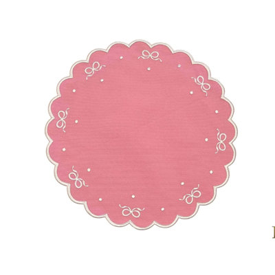 Ribbia Pink Round Fabric Placematt - Set of 4