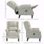 Fauteuil d'appoint inclinable de base pour le salon avec chaleur, canapé simple à oreilles, fauteuil d'appoint inclinable de base en tissu de lin moderne avec repose-pieds, poche latérale