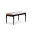 Long banc tapissier en cuir blanc