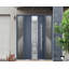 Porte d'entrée extérieure prémontée en acier Deux 0757 Gris Graphite, 2 fenêtres latérales extérieures, inserts en acier inoxydable, style moderne, peinte - L 12+36+12 x H 80 - Ouverture à gauche vers l'intérieur-111444875-111444876