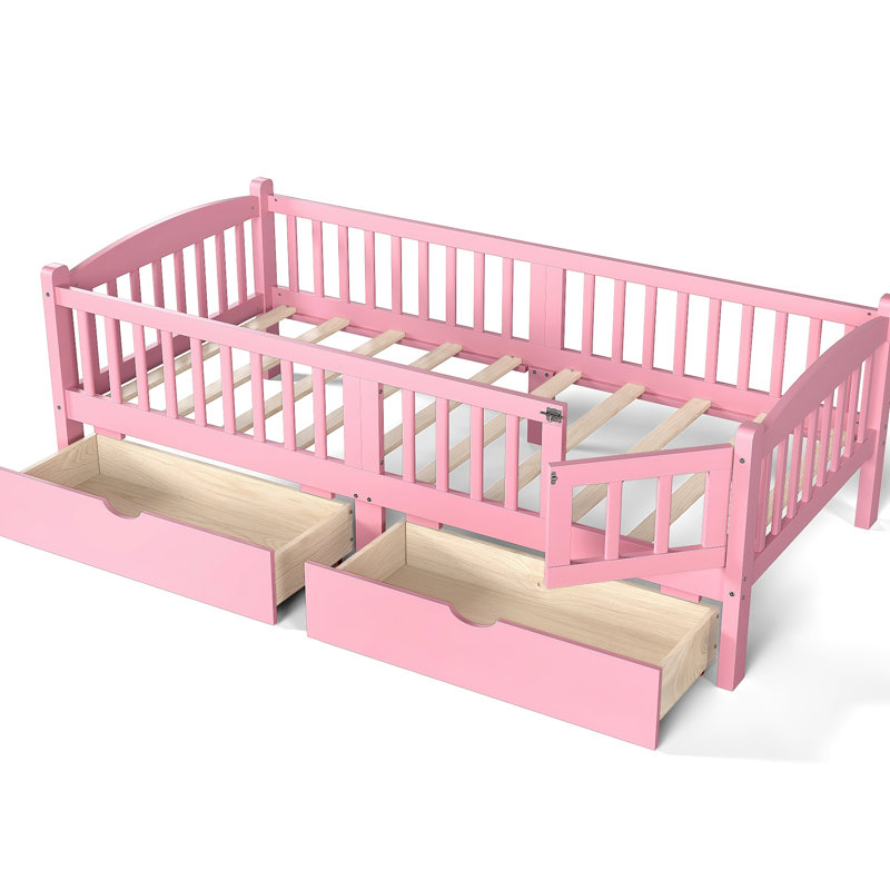Lit plateforme simple rose TG, Pink