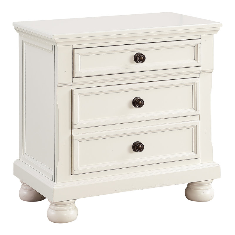 Table de chevet avec tiroirs cachés, White