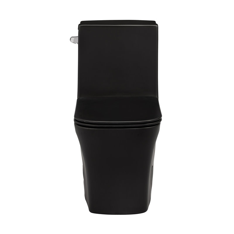 Concorde One-Piece 12" Rough-in 1.28 GPF Left-Hand Flush Square Toilet in Matte Black, Matte Black, Left