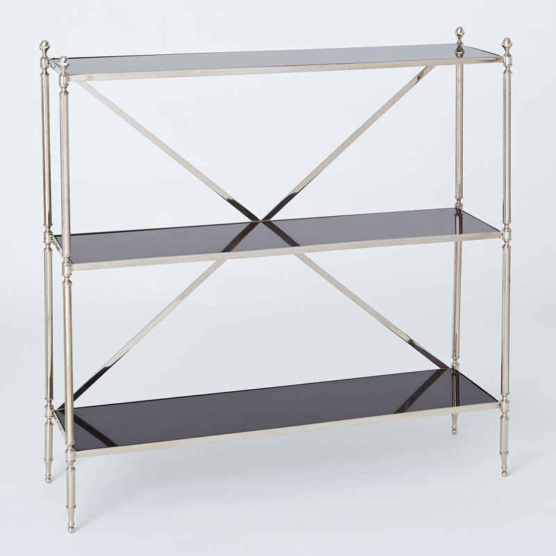 Etagere Bookcase, Brass/White