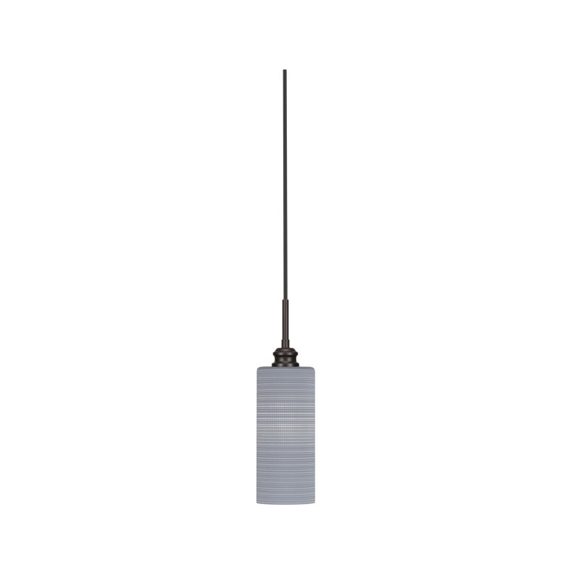 Edge Cord Mini Pendant Shown In Espresso Finish With 4" Matrix Glass, Gray