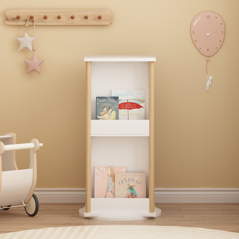 360° Rotating Kids Bookshelf with Chalkboard