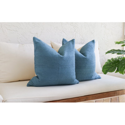 Ocean Blue Textured 2 Pillow Set