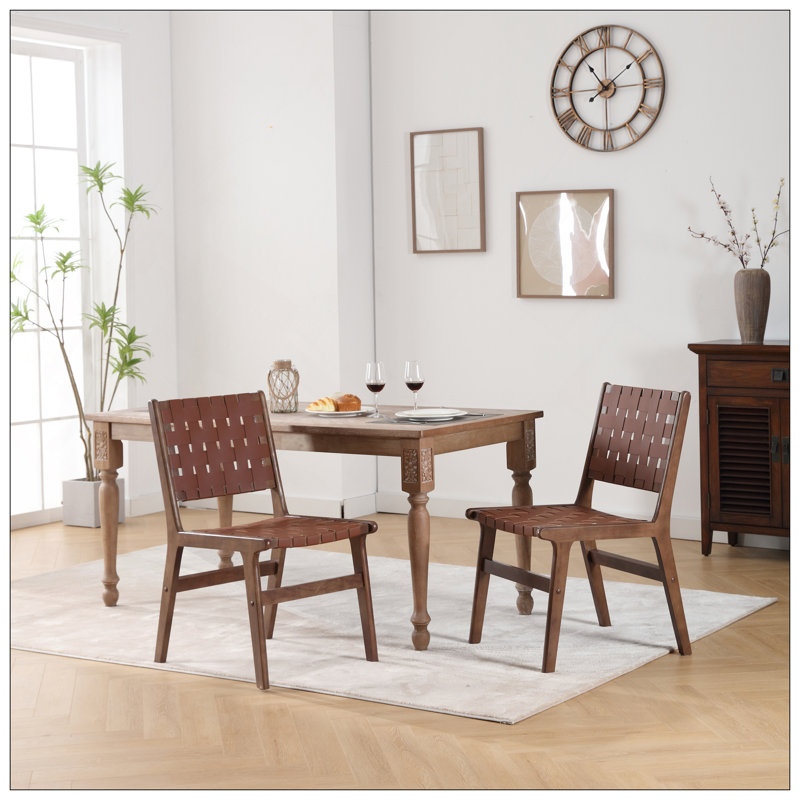 Chaise de salle à manger en cuir Saddle