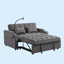 Canapé-lit futon moderne en velours avec lit escamotable, petit canapé-lit avec dossier inclinable réglable, coussins décoratifs, poches-1739033401