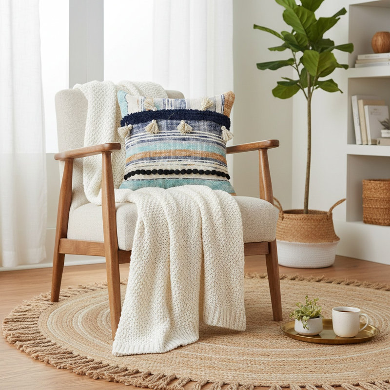 Patchwork Cotton Throw Pillow