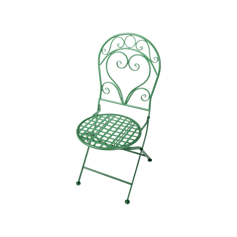 Bistro Set ALBINIA Metal Burgundy, Green