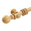 Wooden Curtain Pole Set 28mm – Solid Wood Curtain Rod for Eyelet & Ring Top Curtains – Window Curtain Rail with Brackets, Finials & Rings – 120cm, 150cm, 180cm, 240cm, 300cm-506180955-506180952