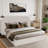  Velvet Upholstered Platform Bed Frame With Headboard,Box Spring Required-1993515094-1993515088