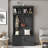 Modern 4-in-1 Entryway Hall Tree with Shoe Bench, Storage Cabinet & Display Shelf, Black-741292037