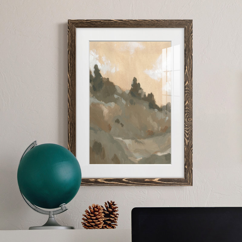Hillside Walking Path II - peinture encadrée, H 24 po x l 20 po x P 1 po, Cadre gris foncé