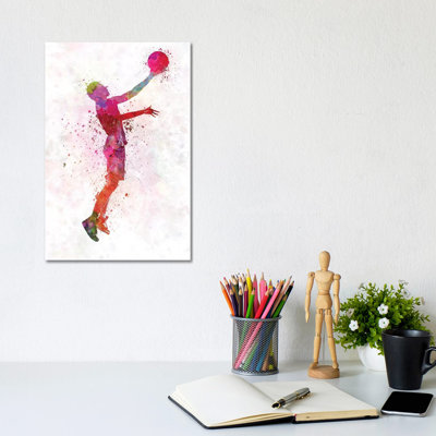 Young Man Basketball Player I 1 Piece Wrapped Canvas Painting