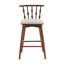 Tabouret de bar en bois d'hévéa avec revêtement beige Doria
