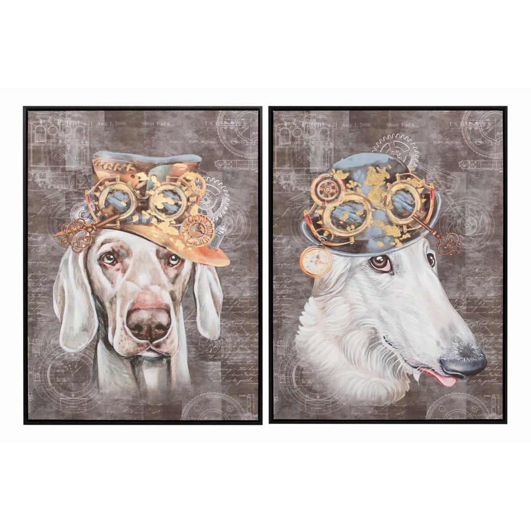 Dogs - 2 Piece Wrapped Canvas Art Prints Set