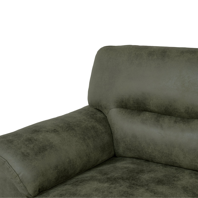 Canapé moderne en aluminium avec cadre 81 po, vert olive pour la maison