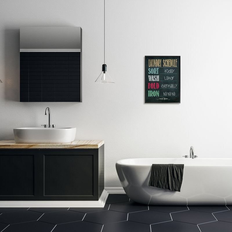 Laundry Laundry - reproduction d'art textuel, H 20 po x l 16 po, Cadre noir