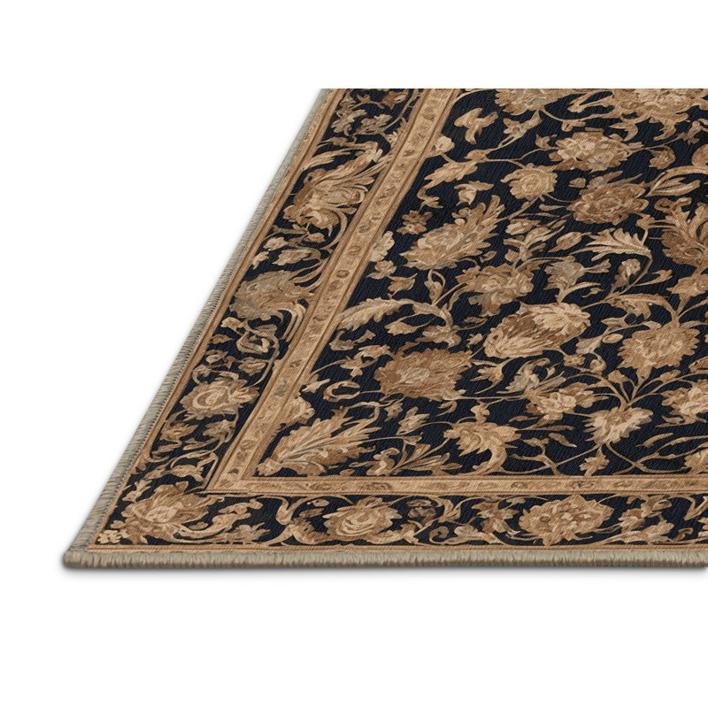 Tapis brun français lavable à la machine, Rectangle 6 pi x 9 pi