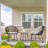 Kulp 3-Piece Patio Bistro Set, Outdoor Conversation Chair Set Balcony with Tempered Glass Coffee Table and Light Gray Cushions, Water-Resistant Woven Rope for Poolside-1947730684