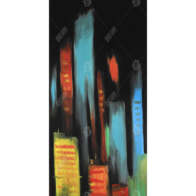 Abstract tall buildings - 15.75"x31.50" Desk mat