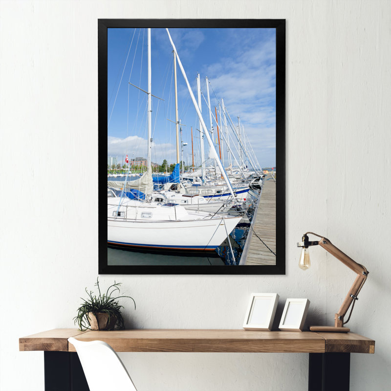 Voilier, photo IV sur toile, Cadre photo noir, H 20 po x l 12 po x P 1 po